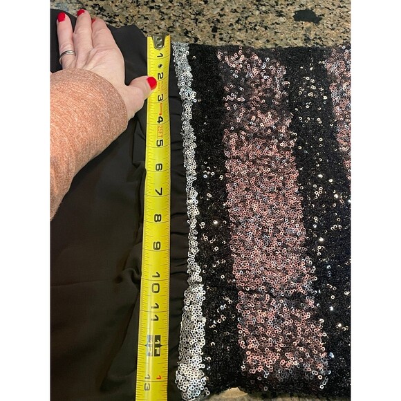 Small Andree Blue sequin party cocktail dress black silver gold homecoming - Picture 12 of 12